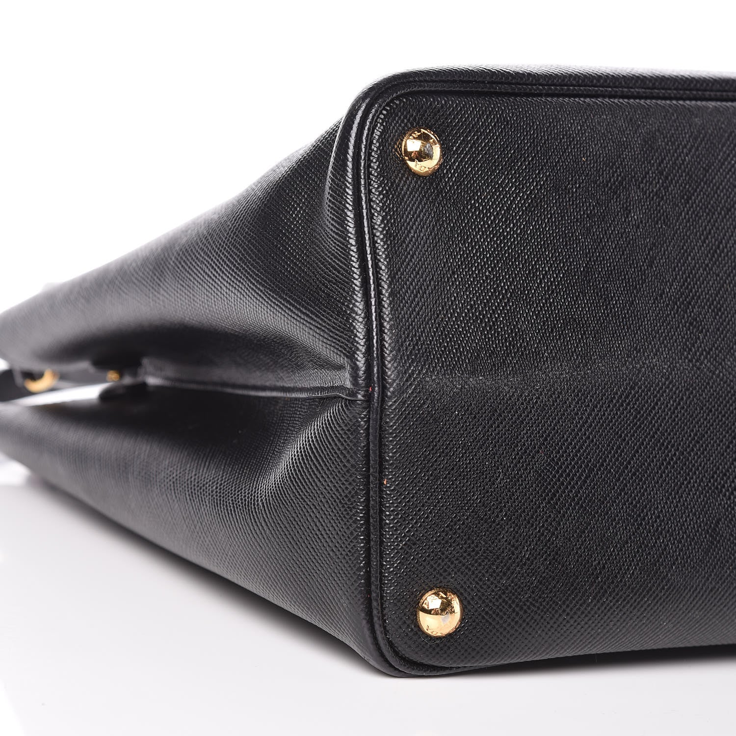 Prada Saffiano Cuir Large Double Bag Black Fuoco 8 of 9