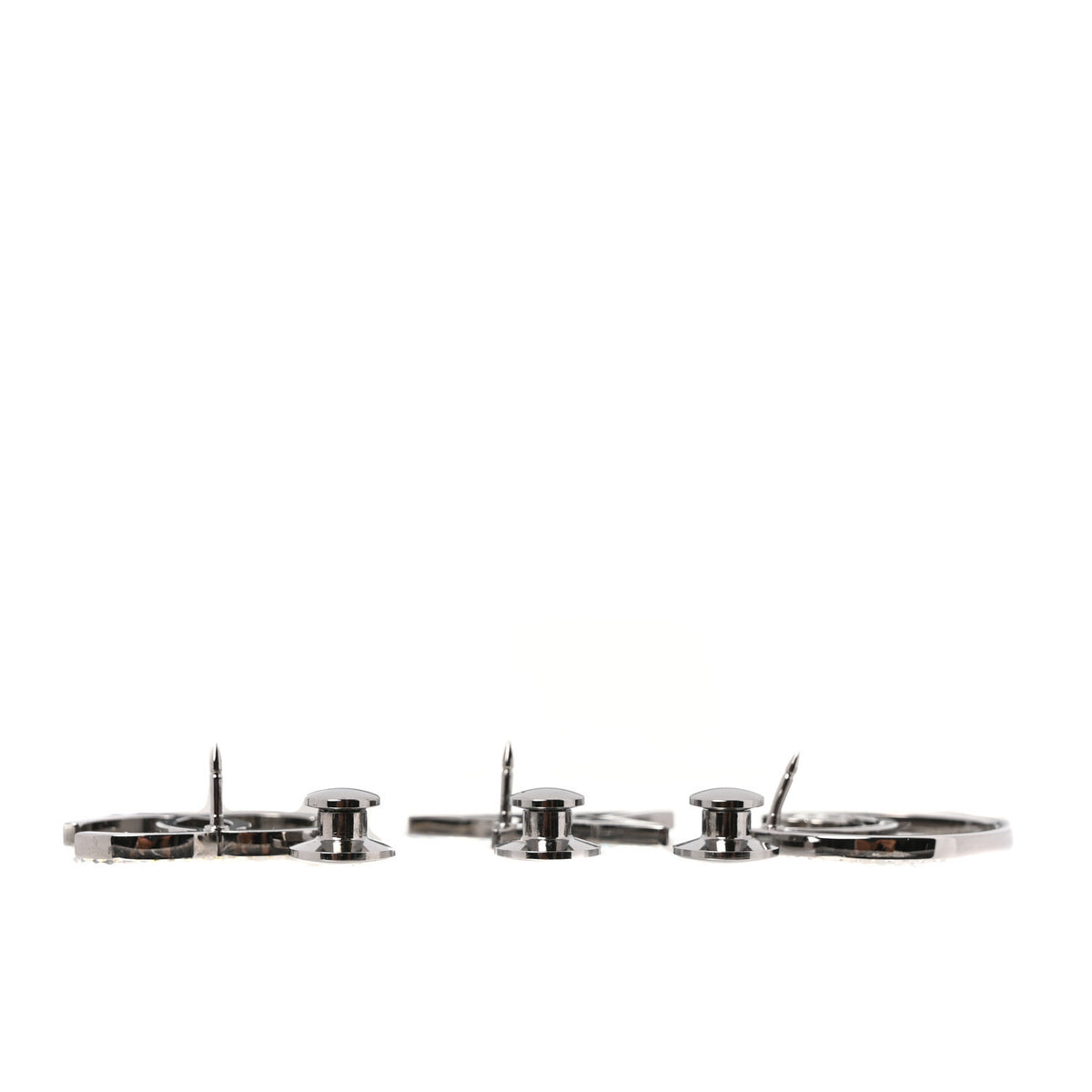 Chanel Crystal CC Moon Star Pin Brooch Set Silver 3 of 4