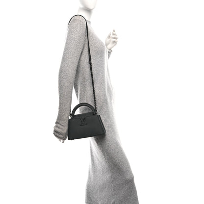 Louis Vuitton Matte Taurillon Capucines East West Mini All Black 2 of 9
