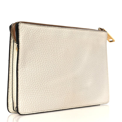 Fendi X FILA Cuoio Romano Vitello Century Mania Stars Clutch White Ice Ebano Multicolor 3 of 8