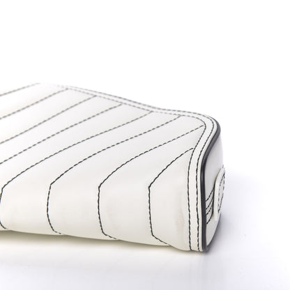 Balenciaga Calfskin Quilted Car Clutch S White 9 of 10