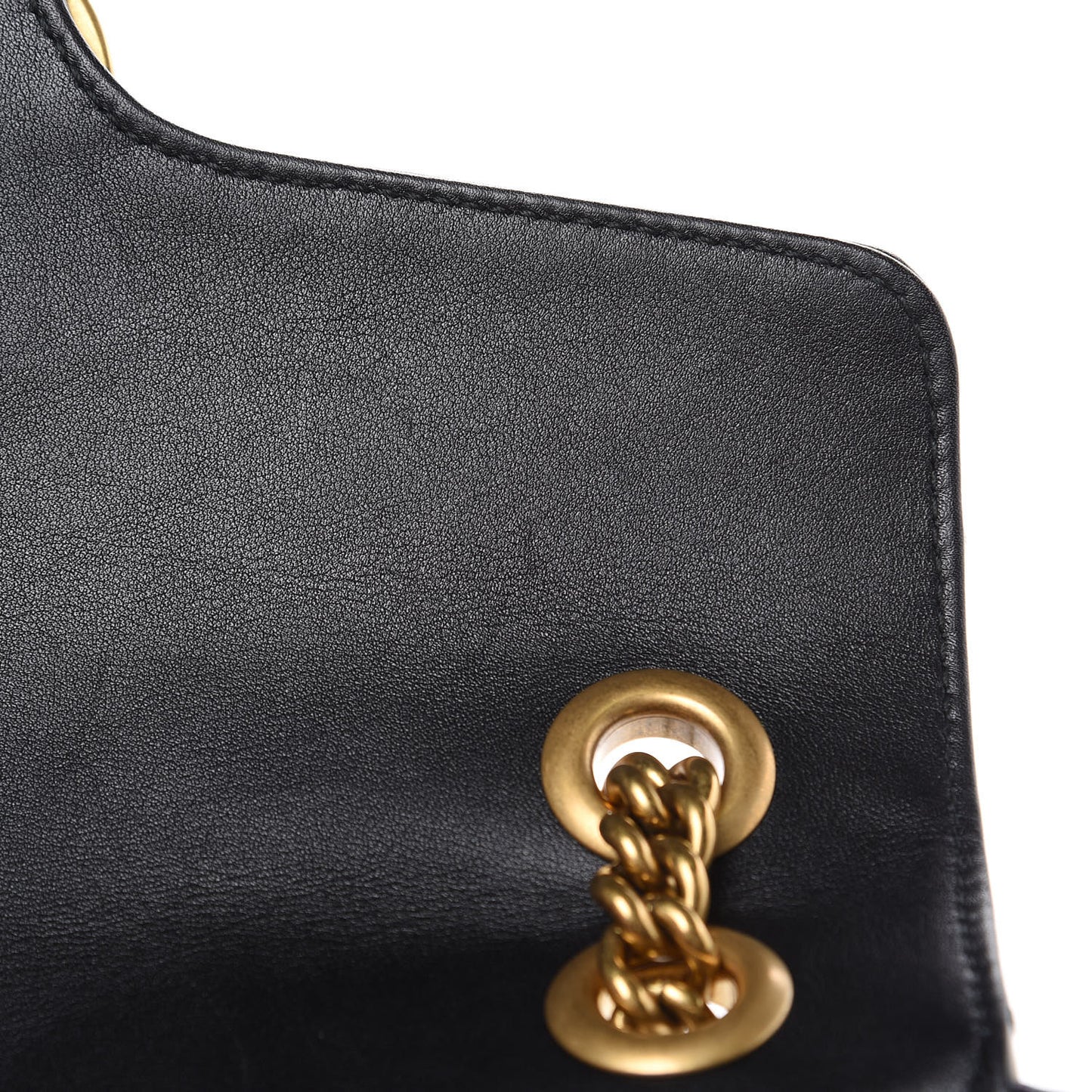 Calfskin Matelasse Small GG Marmont Shoulder Bag Black White