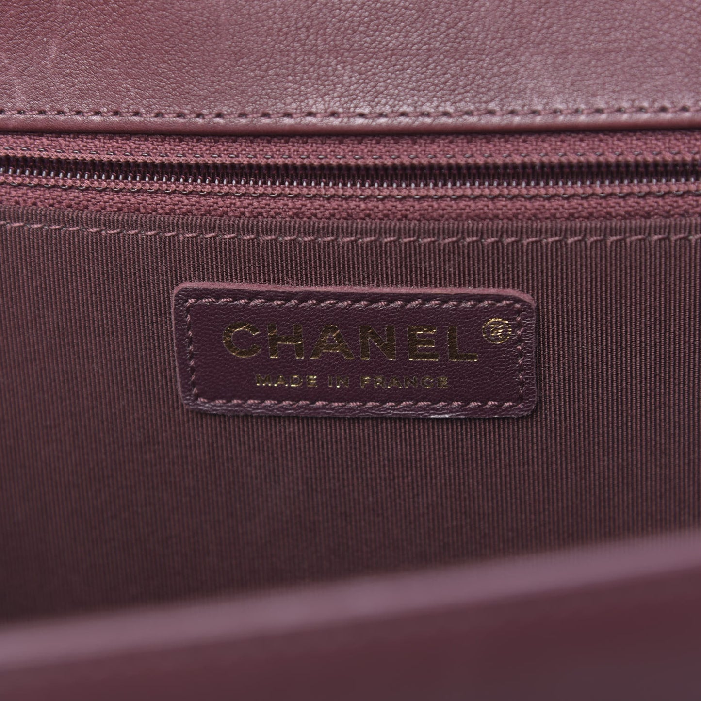 Calfskin Quilted Large Flap Bag Burgundy