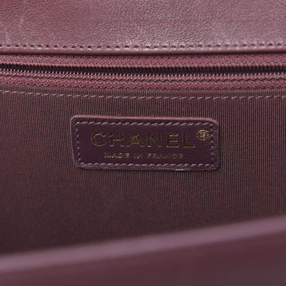 Chanel Calfskin Quilted Large Flap Bag Burgundy 5 of 12