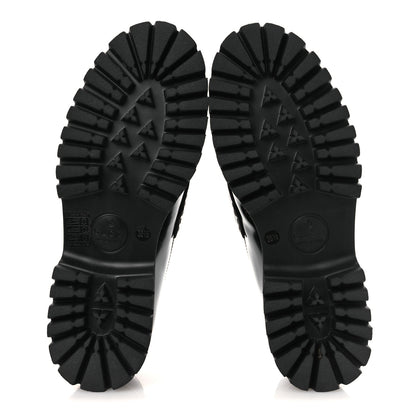 Gucci Calfskin Crystal Womens Horsebit Platform Lug Sole Loafers 38.5 Black 7 of 15