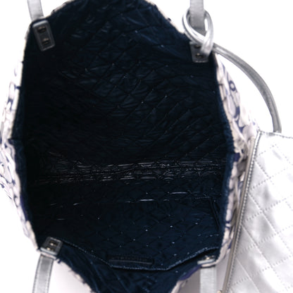 Chanel Nylon Cat Emoticon Tote Navy Silver 7 of 12