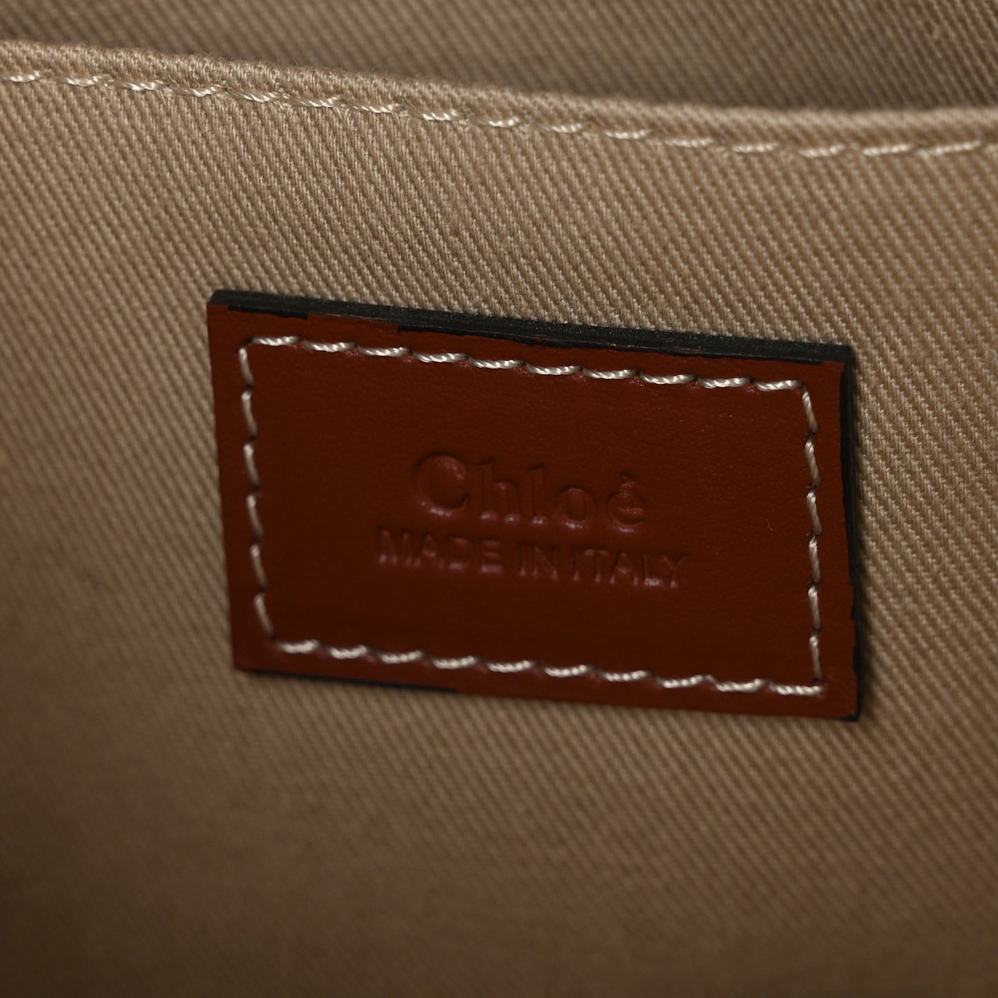 Cotton Calfskin Small Woody Ribbon Tote White Brown