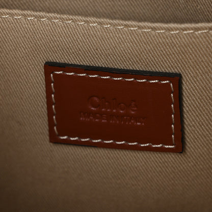 Chloe Cotton Calfskin Small Woody Ribbon Tote White Brown 7 of 9