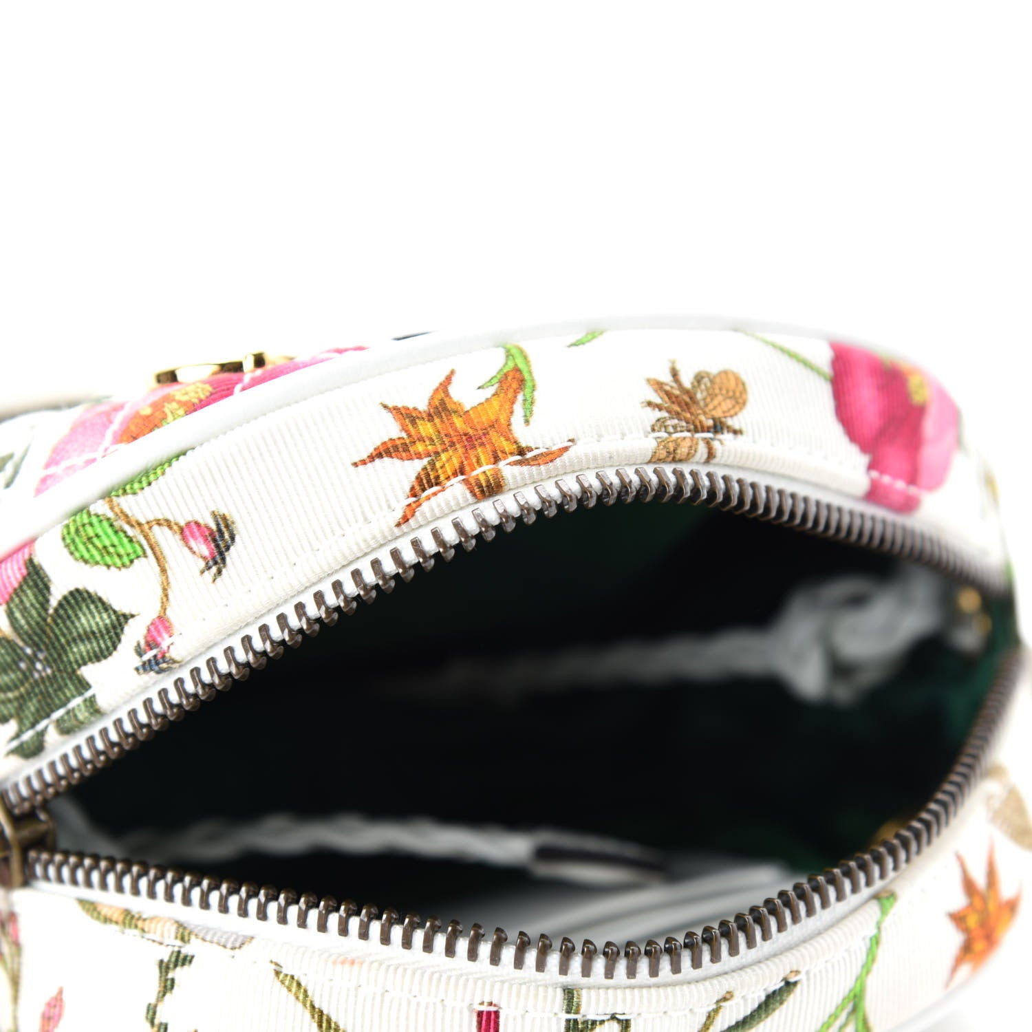 Gucci Canvas Flora Floral Trapuntata Mini Zumi Dome Shoulder Bag White 4 of 12