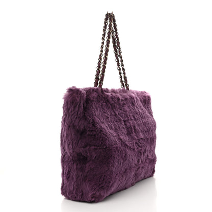 Chanel Rabbit Fur Shoulder Bag Dark Purple 3 of 11