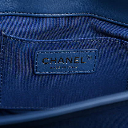 Chanel Lambskin Quilted Fold Up Again Clutch Blue 6 of 7