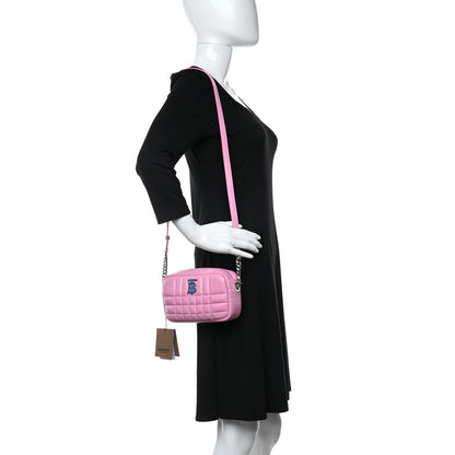 Burberry Lambskin Quilted Mini Lola Camera Bag Primrose Pink 2 of 9
