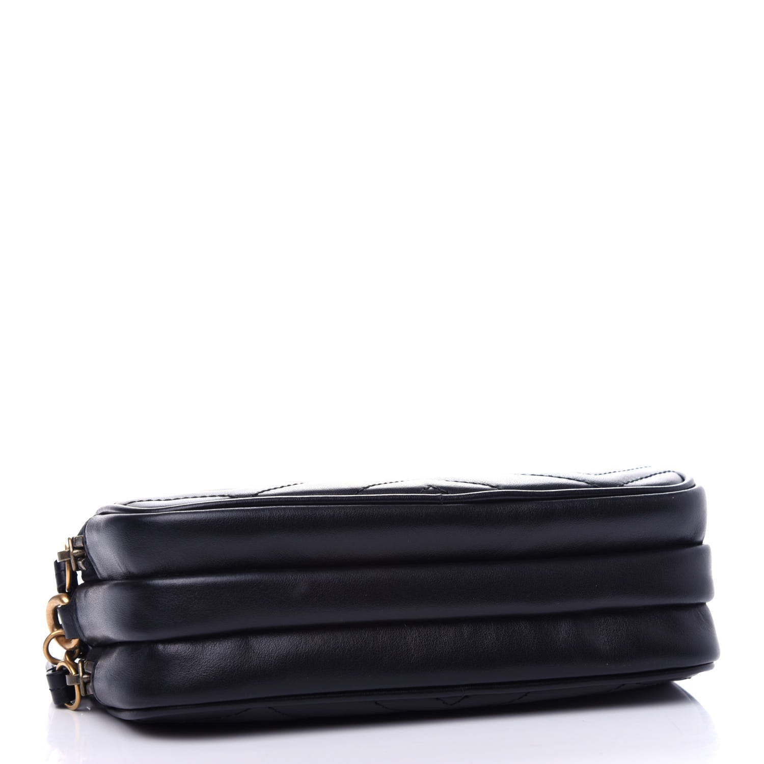 Gucci Calfskin Matelasse Mini GG Marmont Chain Crossbody Bag Black 4 of 13