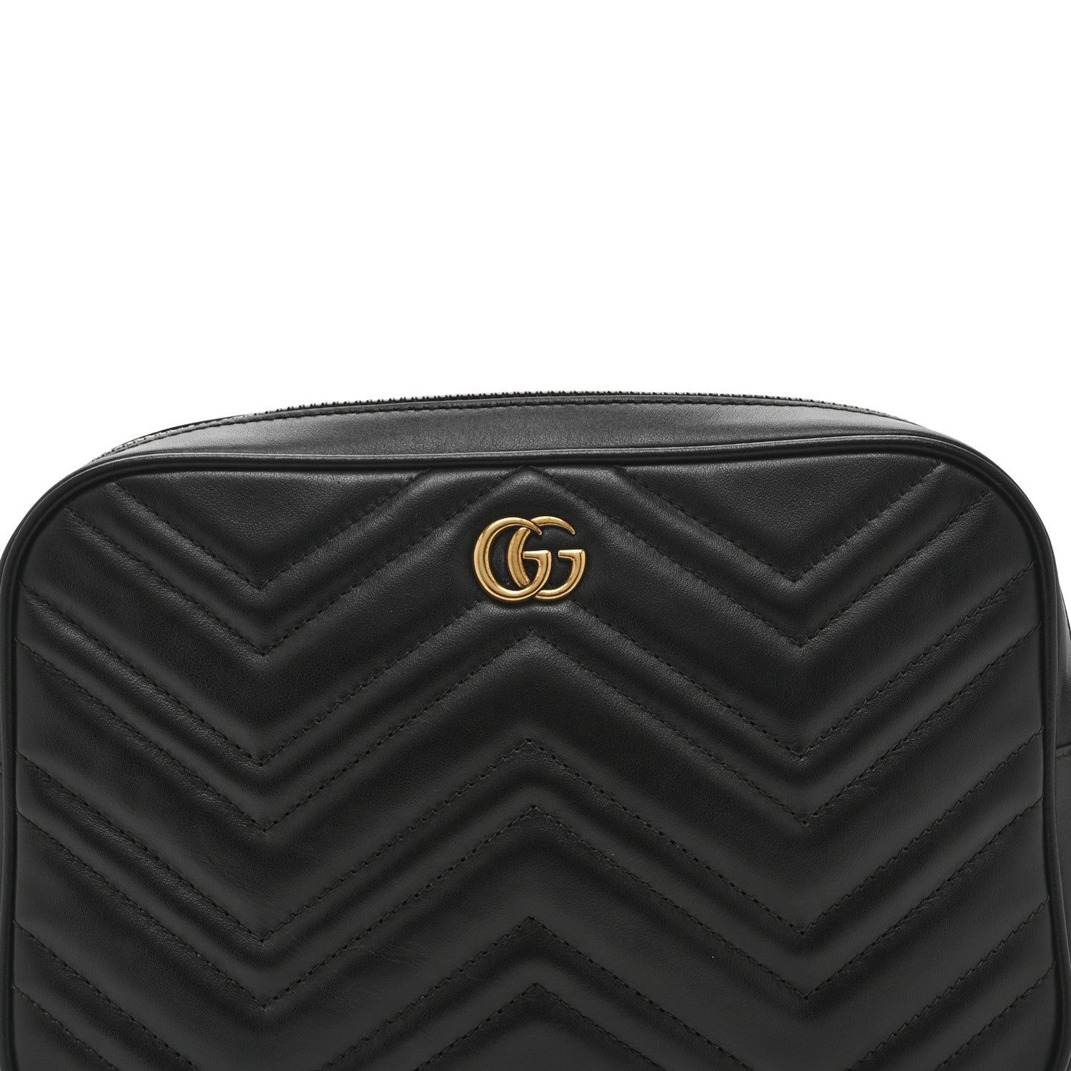 Gucci Calfskin Matelasse Mens GG Marmont Belt Bag 80 32 Black 8 of 10