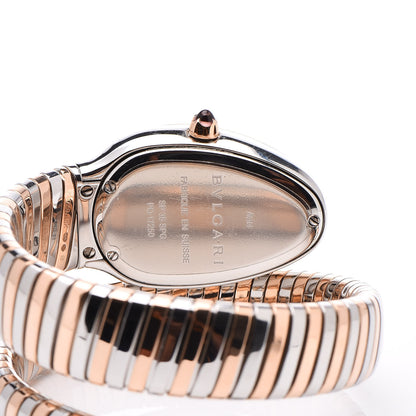 Bulgari Stainless Steel 18K Rose Gold Diamond Bezel 35mm Serpenti Tubogas Quartz Watch Black 5 of 6