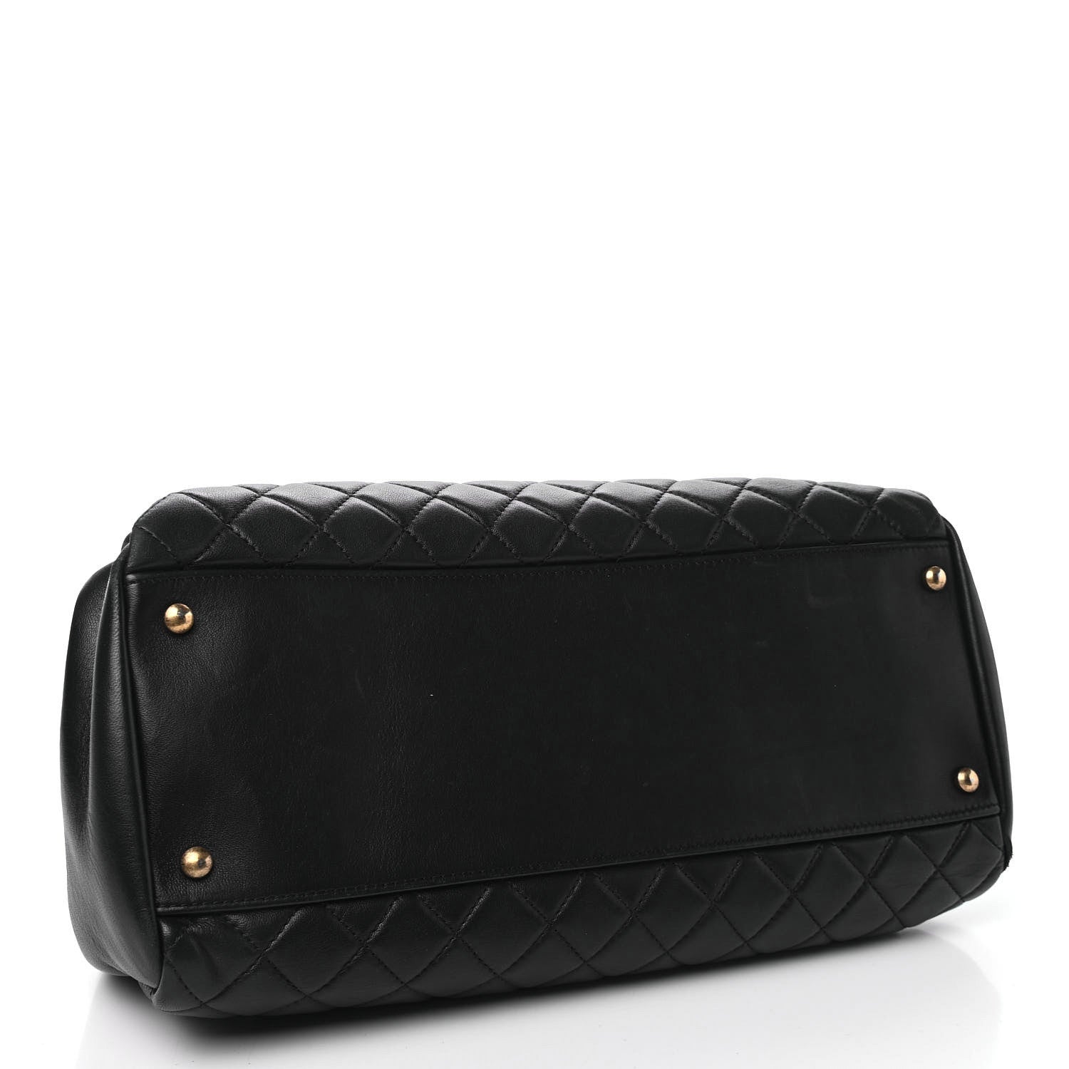 Chanel Lambskin Quilted Large Just Mademoiselle Bowling Bag Black 3 of 6