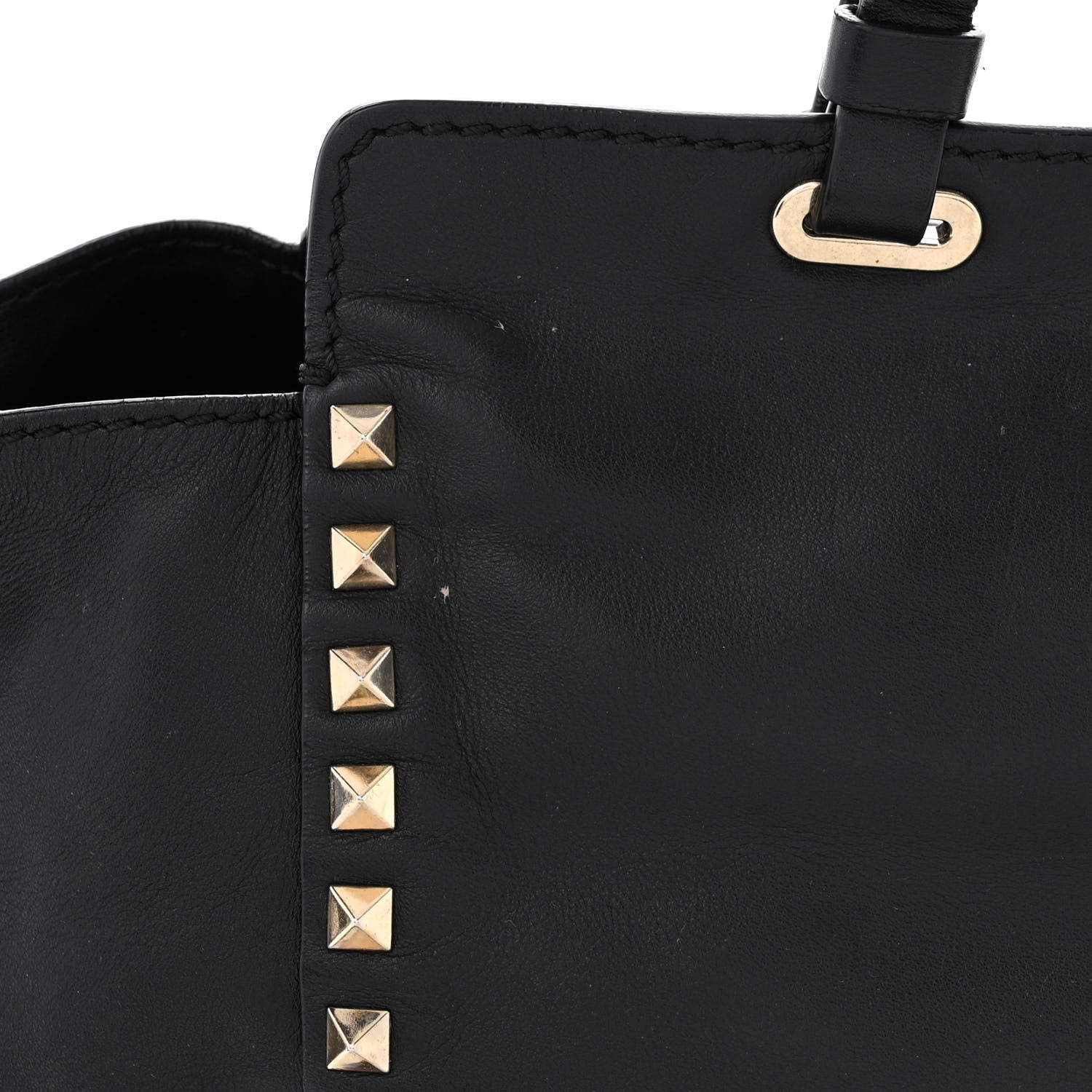 Valentino Garavani Vitello Medium Rockstud Tote Black 10 of 16
