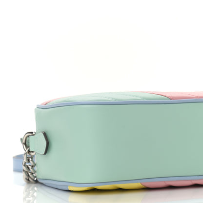 Gucci Calfskin Matelasse Diagonal Small GG Marmont Chain Shoulder Bag Multicolor Pastel 9 of 12