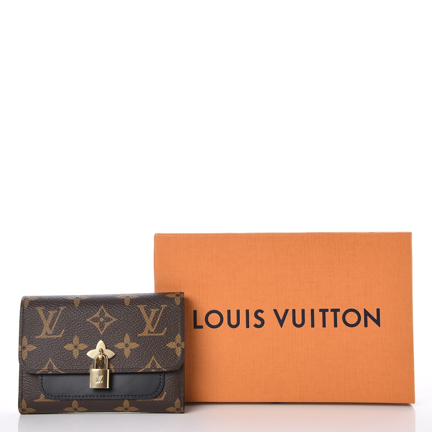 Louis Vuitton Monogram Flower Lock Compact Wallet Black 8 of 8