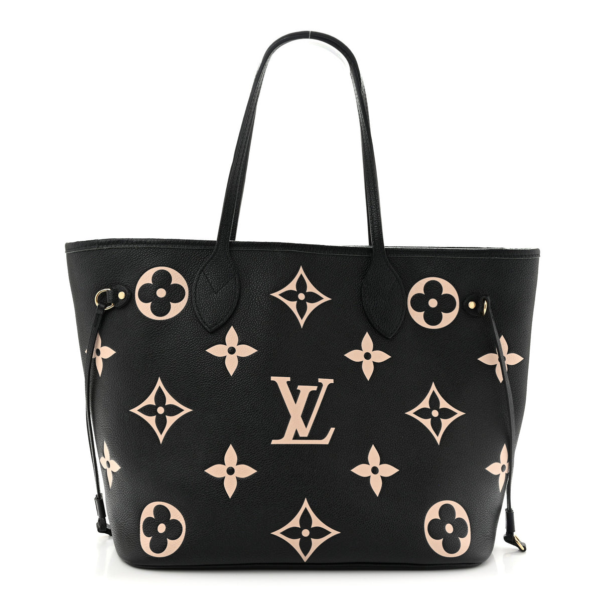 Louis Vuitton Empreinte Monogram Giant Neverfull MM Black Beige 1 of 13