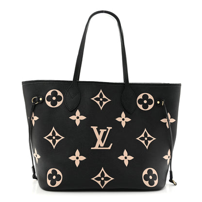 Louis Vuitton Empreinte Monogram Giant Neverfull MM Black Beige 1 of 13