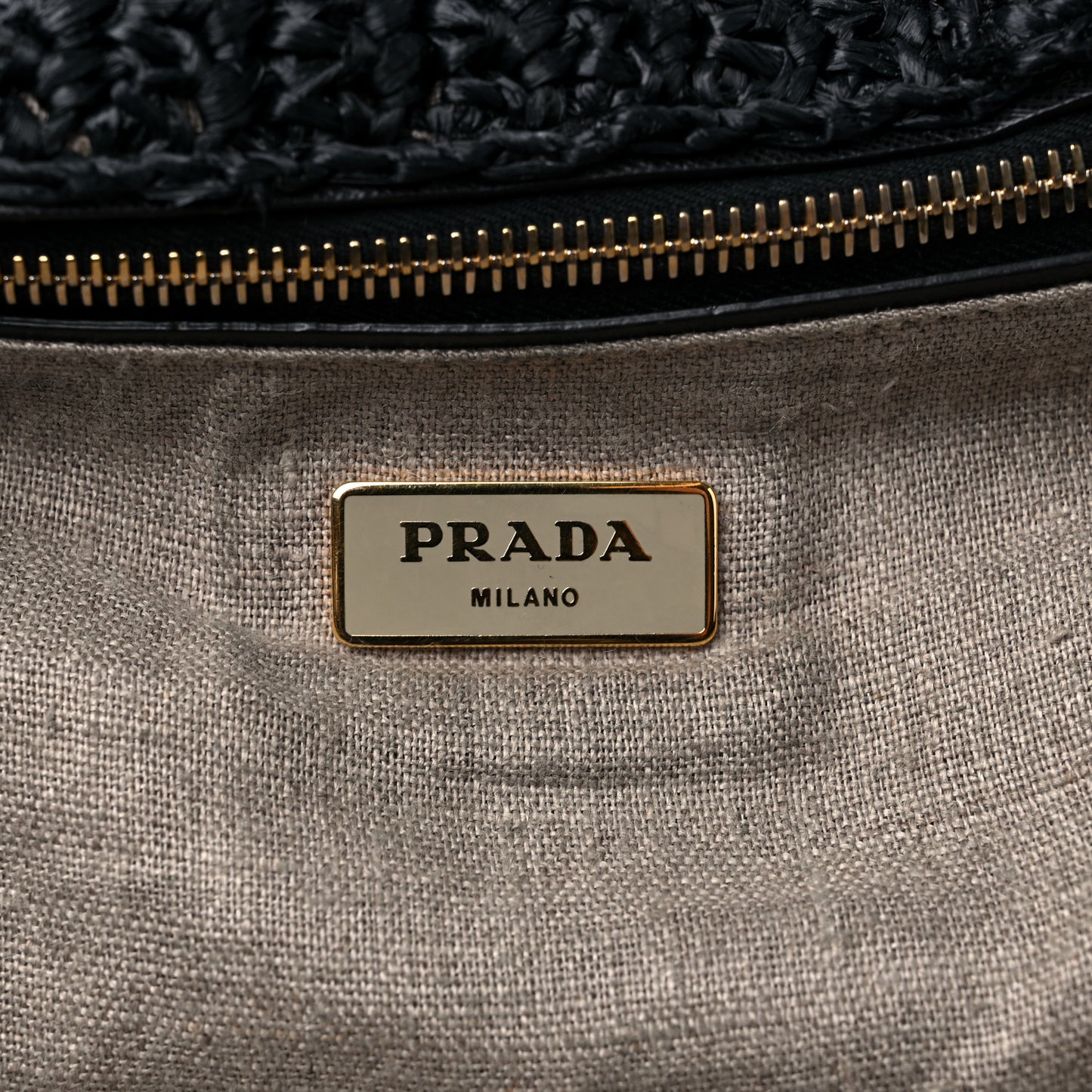 Raffia Crochet Large Tote Black
