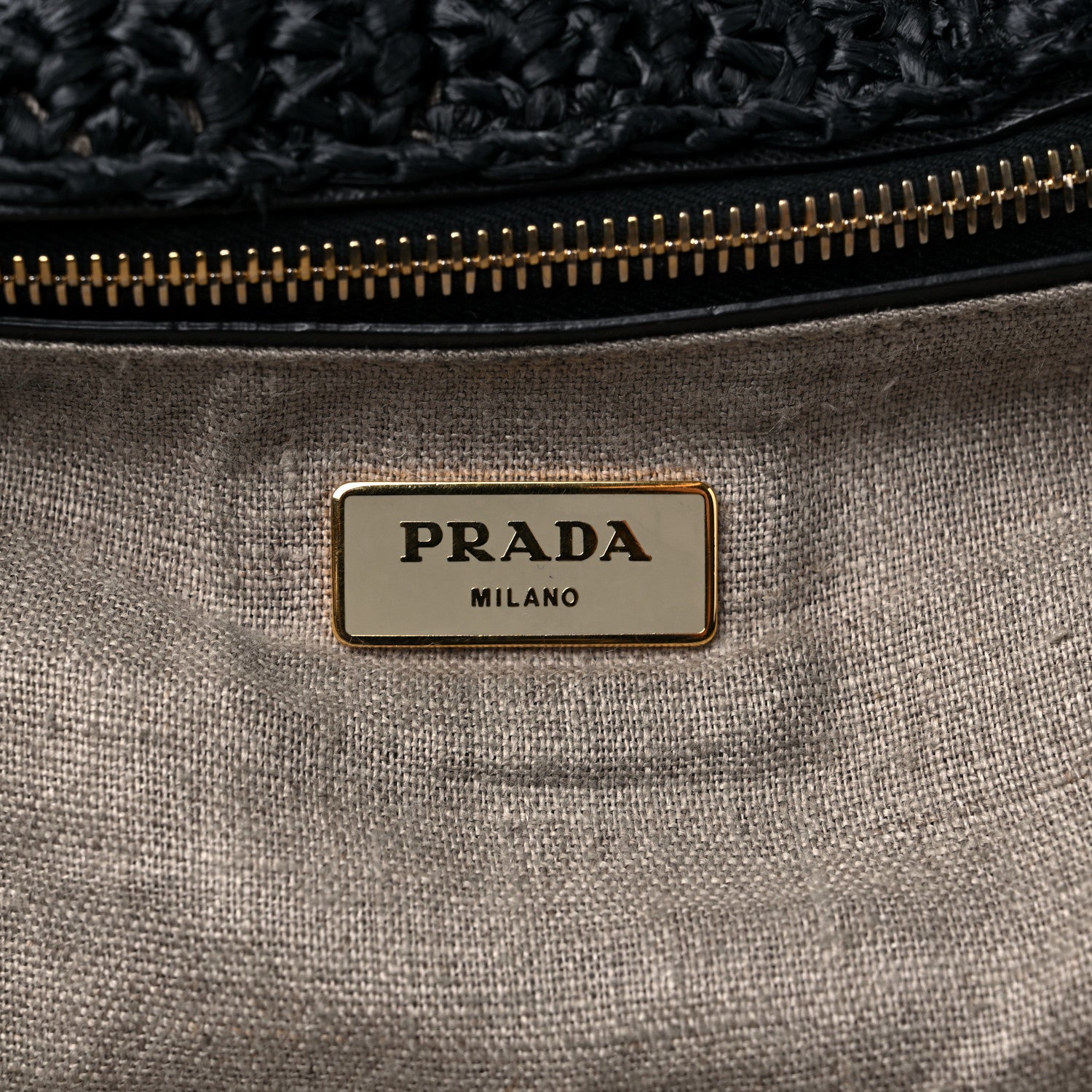 Prada Raffia Crochet Large Tote Black 6 of 14