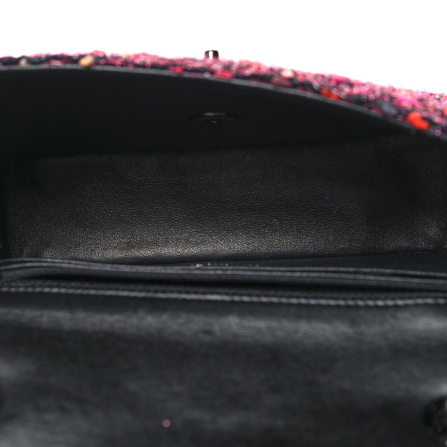 Glittered Tweed Quilted Mini Rectangular Flap Pink Multicolor