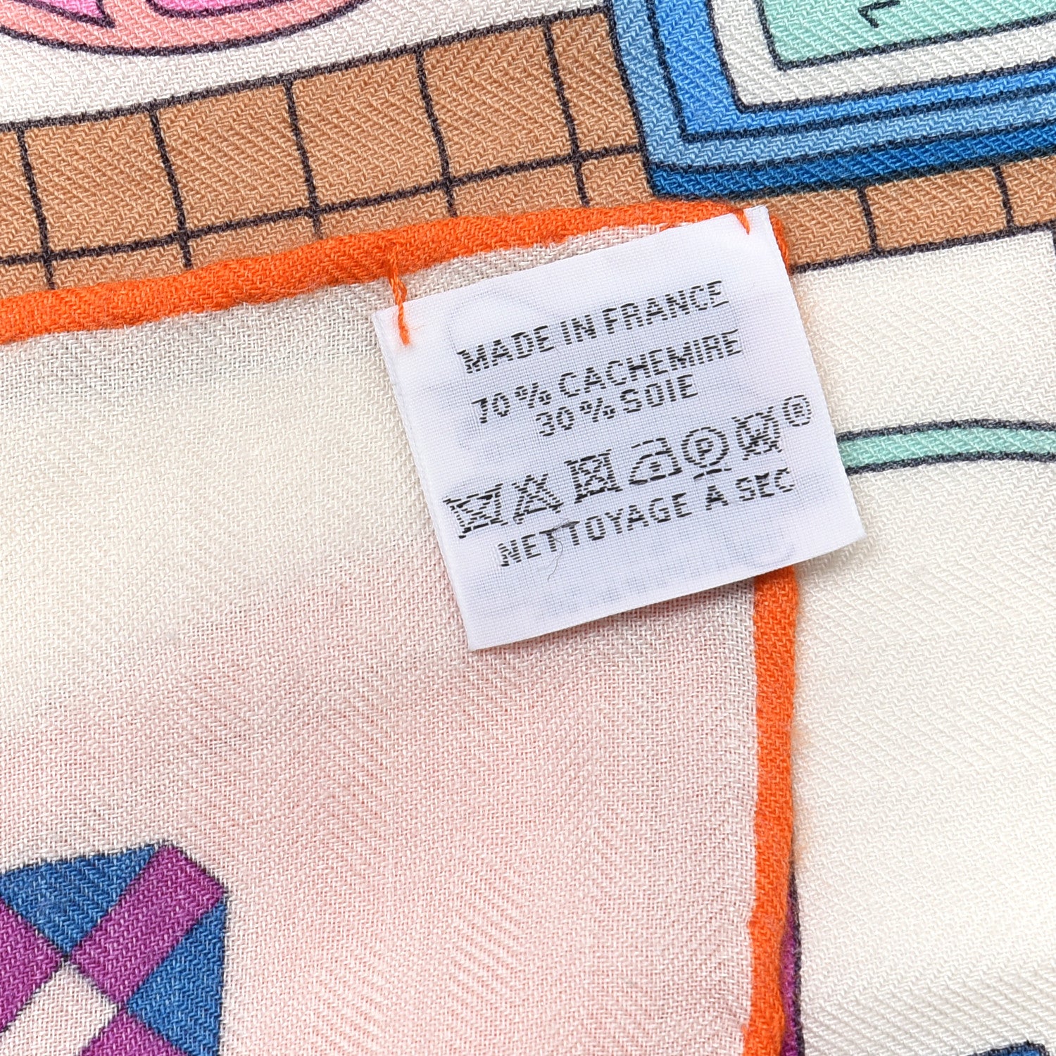 Hermes Cashmere Silk Les Trophees Shawl 140 White Rose Vert 5 of 5