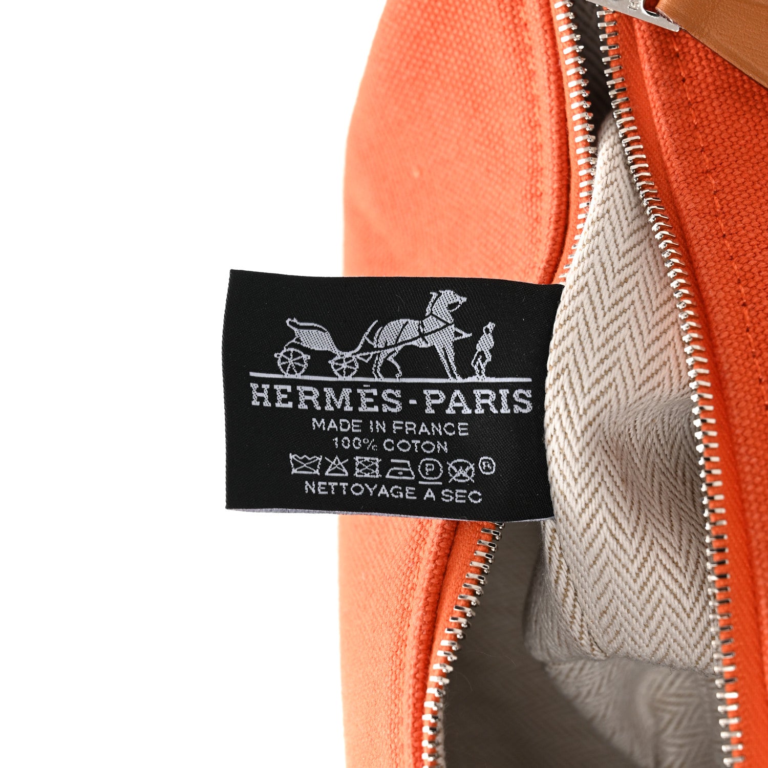 Hermes Canvas Small Bride-A-Brac Pouch Orange Burgundy 6 of 9