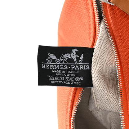 Hermes Canvas Small Bride-A-Brac Pouch Orange Burgundy 6 of 9