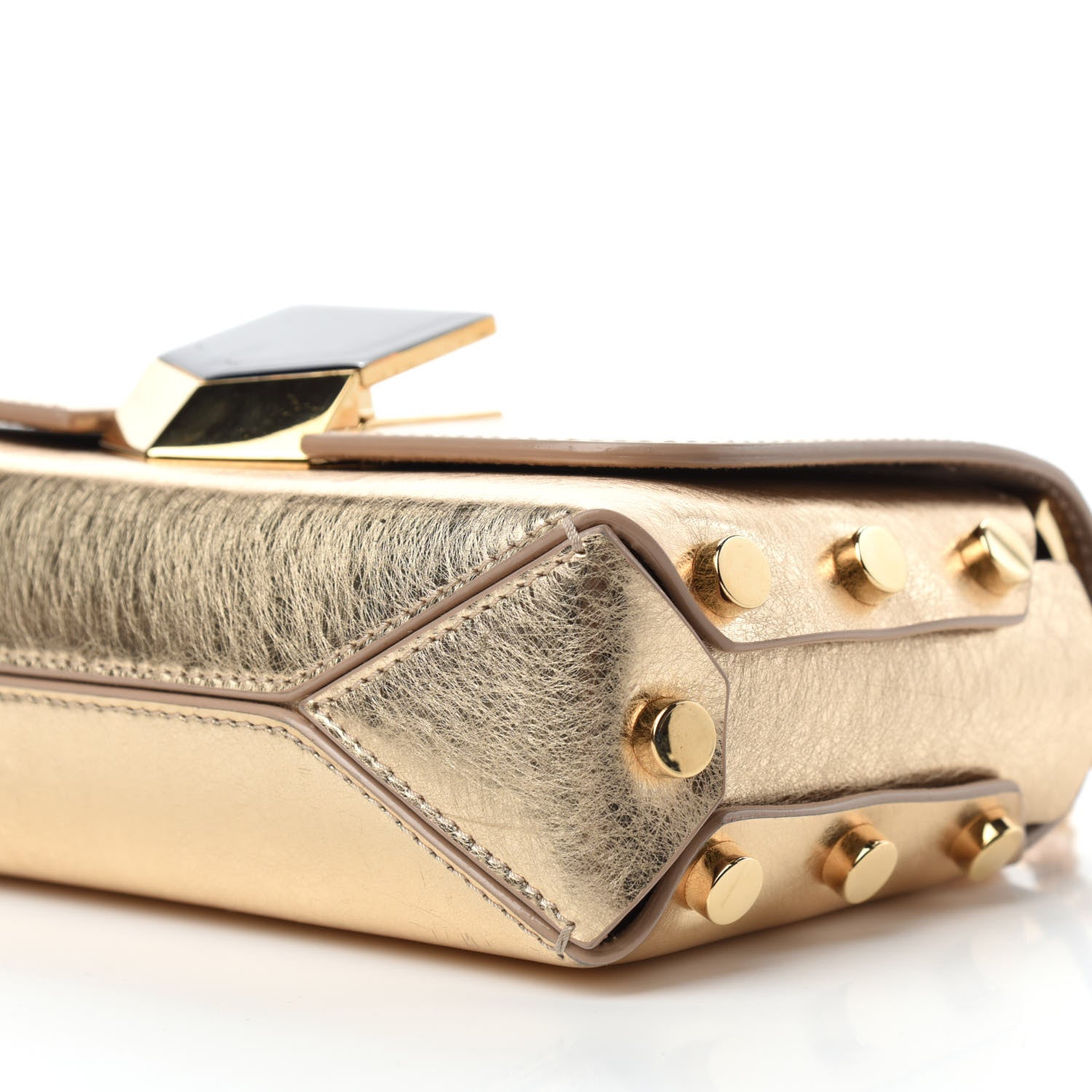 Jimmy Choo Metallic Calfskin Lockett Petite Shoulder Bag Gold 9 of 10