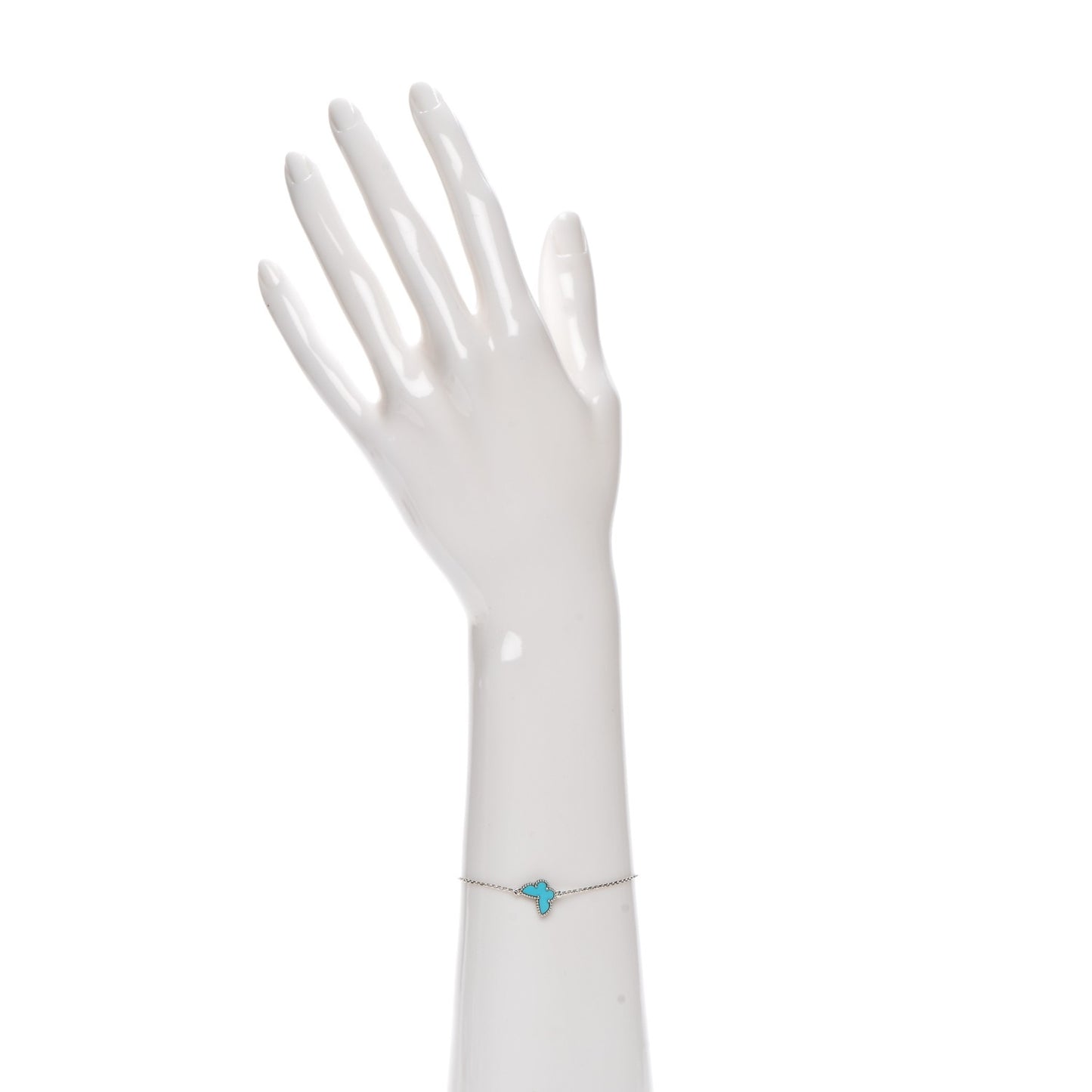 18K White Gold Turquoise Sweet Alhambra Butterfly Bracelet