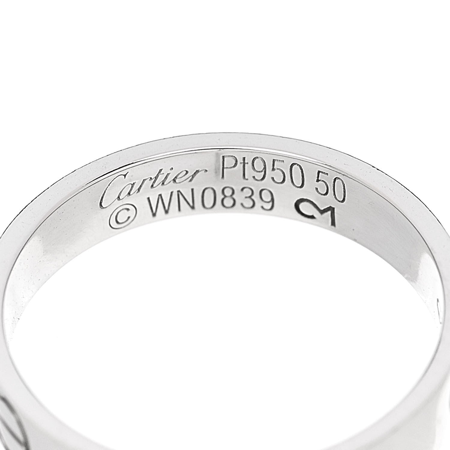 Cartier 18K White Gold 3.5mm LOVE Wedding Band Ring 50 5.25 4 of 5