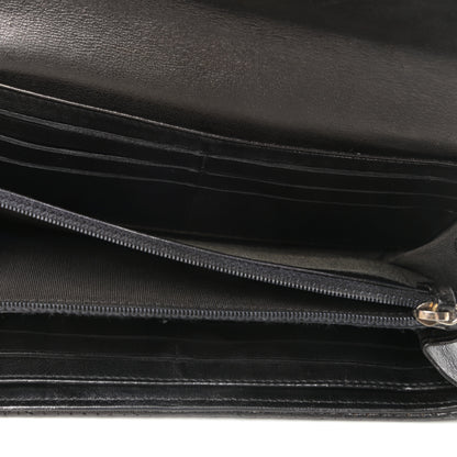 Chanel Perforated Lambskin Quilted Large Gusset Flap Wallet Black 5 of 7