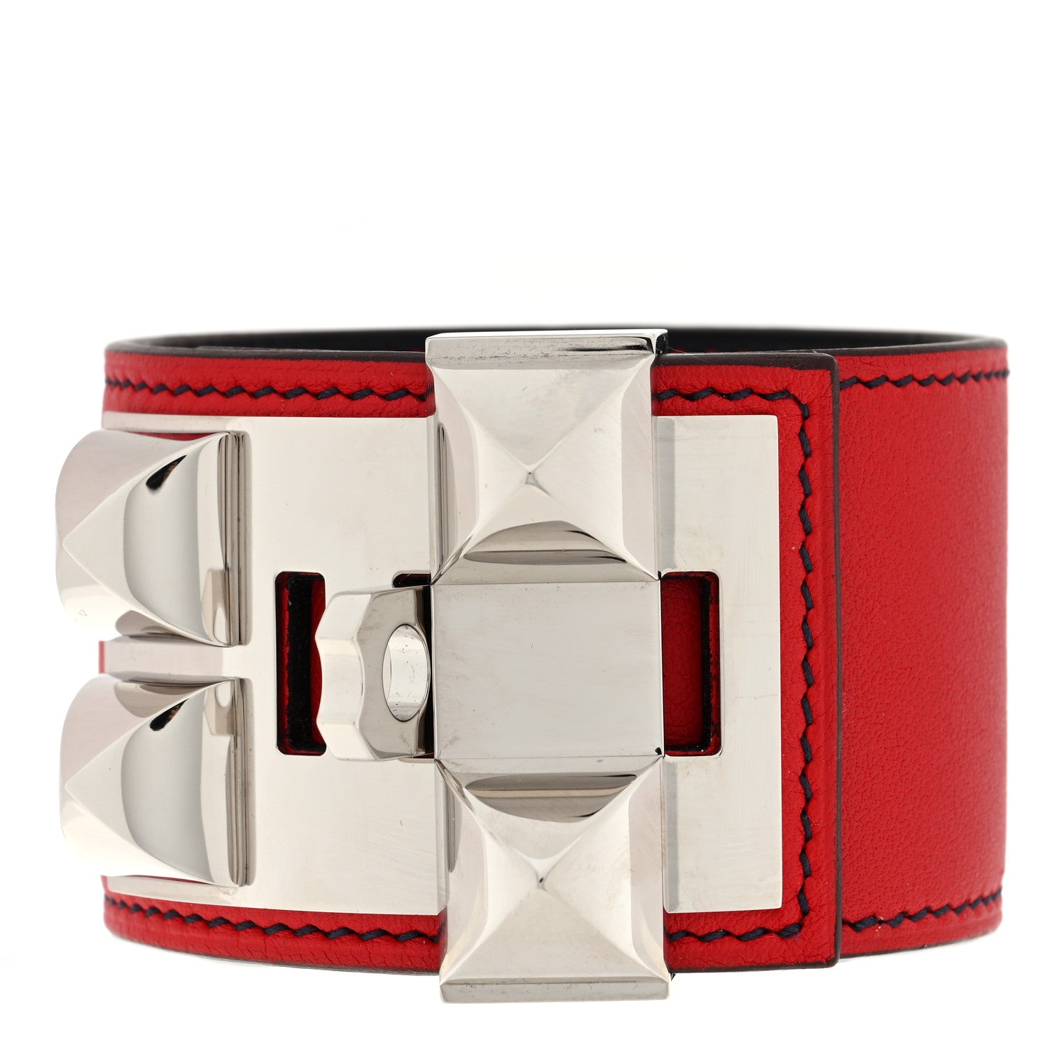 Hermes Swift Collier de Chien 24 Bracelet Rouge Vif Bleu Indigo 2 of 4