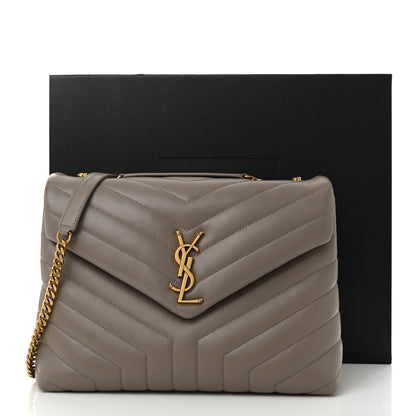 Saint Laurent Calfskin Y Quilted Monogram Medium Loulou Chain Satchel Dark Beige 11 of 11
