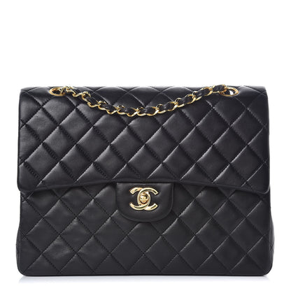 Chanel Lambskin Quilted Medium Double Flap Black 1 of 8