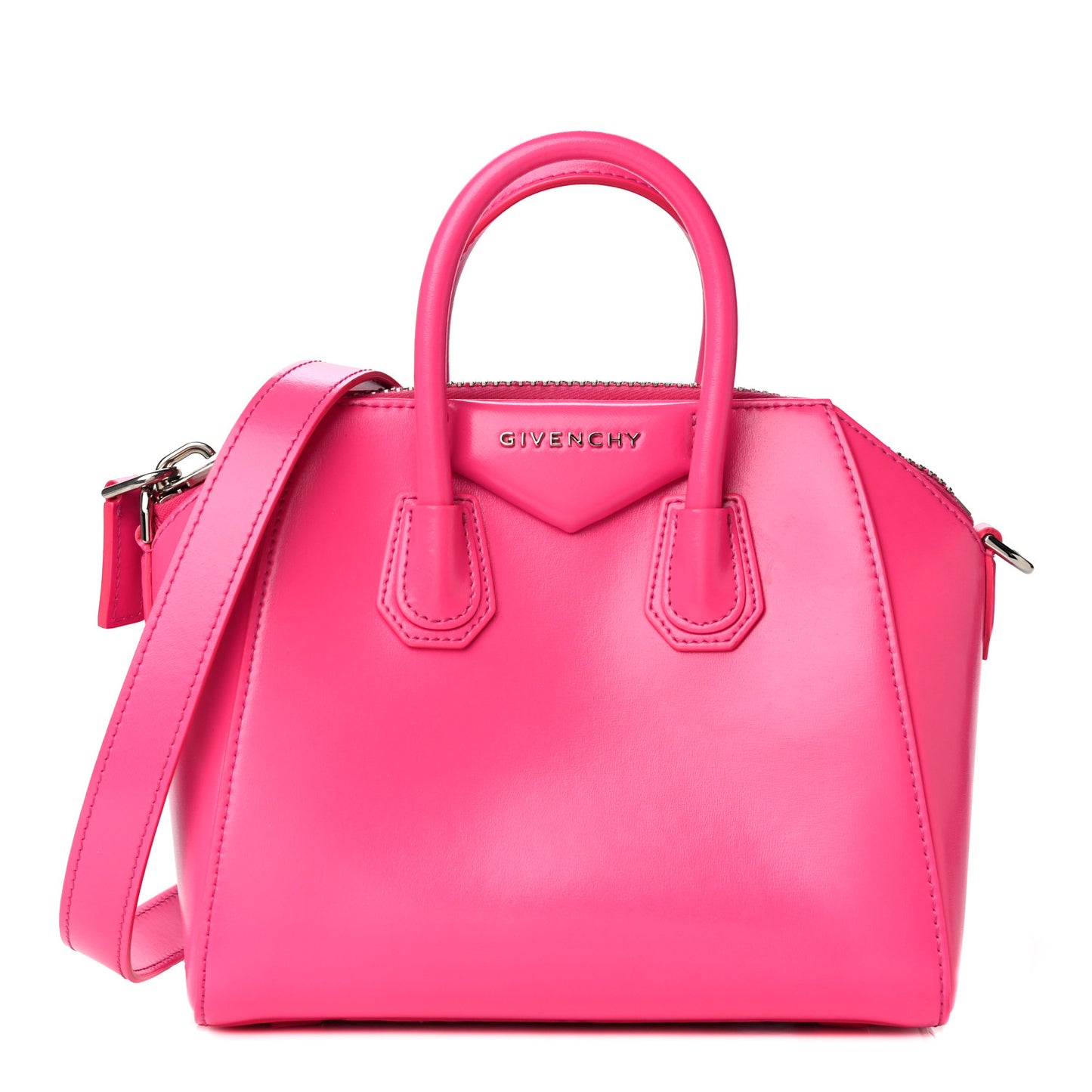 Shiny Lord Calfskin Mini Antigona Shocking Pink
