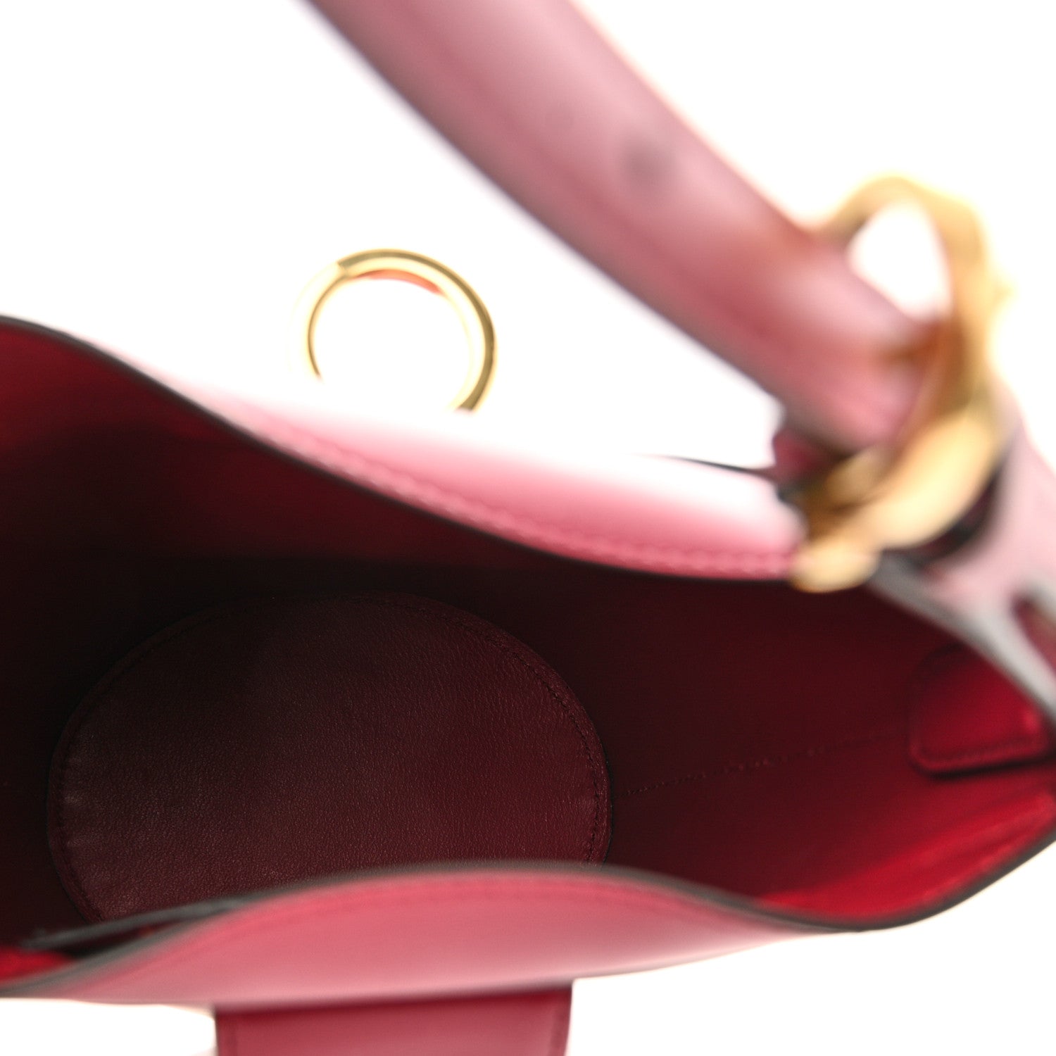 Salvatore Ferragamo Calfskin Small Trifolio Bucket Shoulder Bag Red 5 of 9