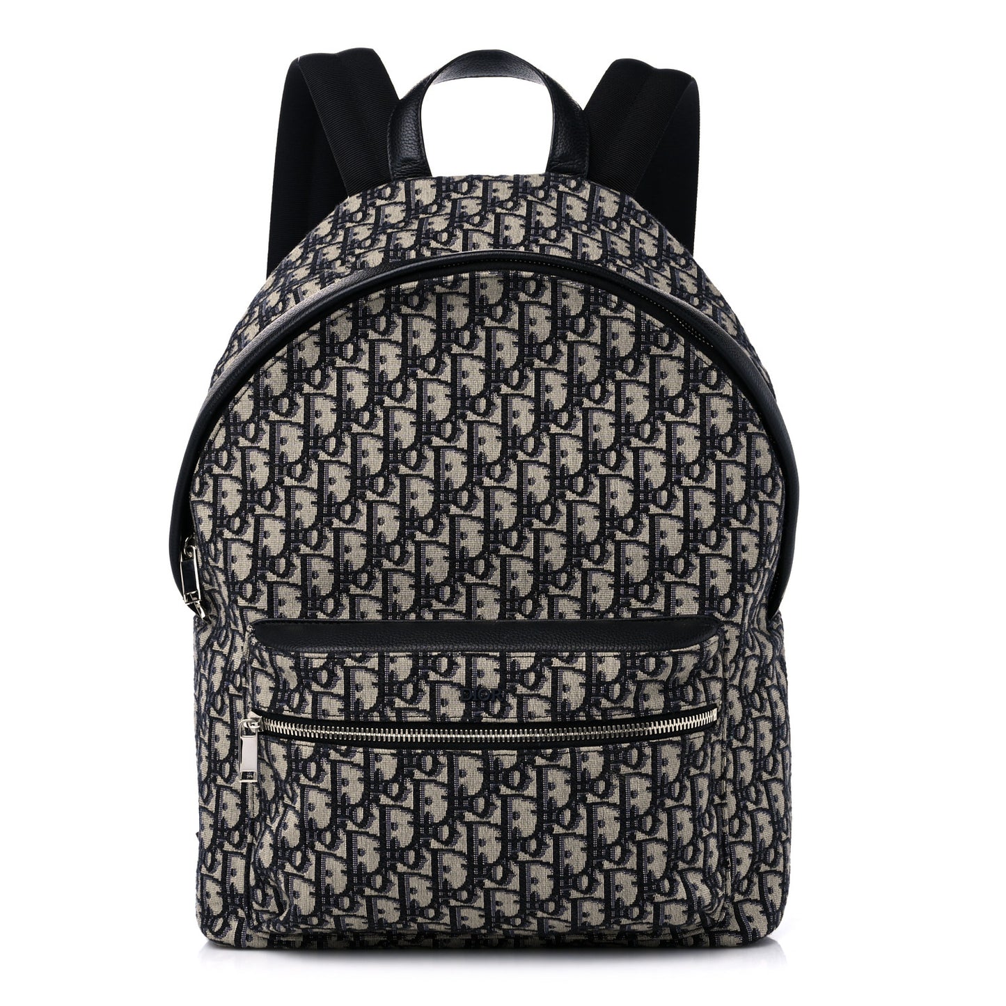 Oblique Calfskin Rider Backpack Beige Black