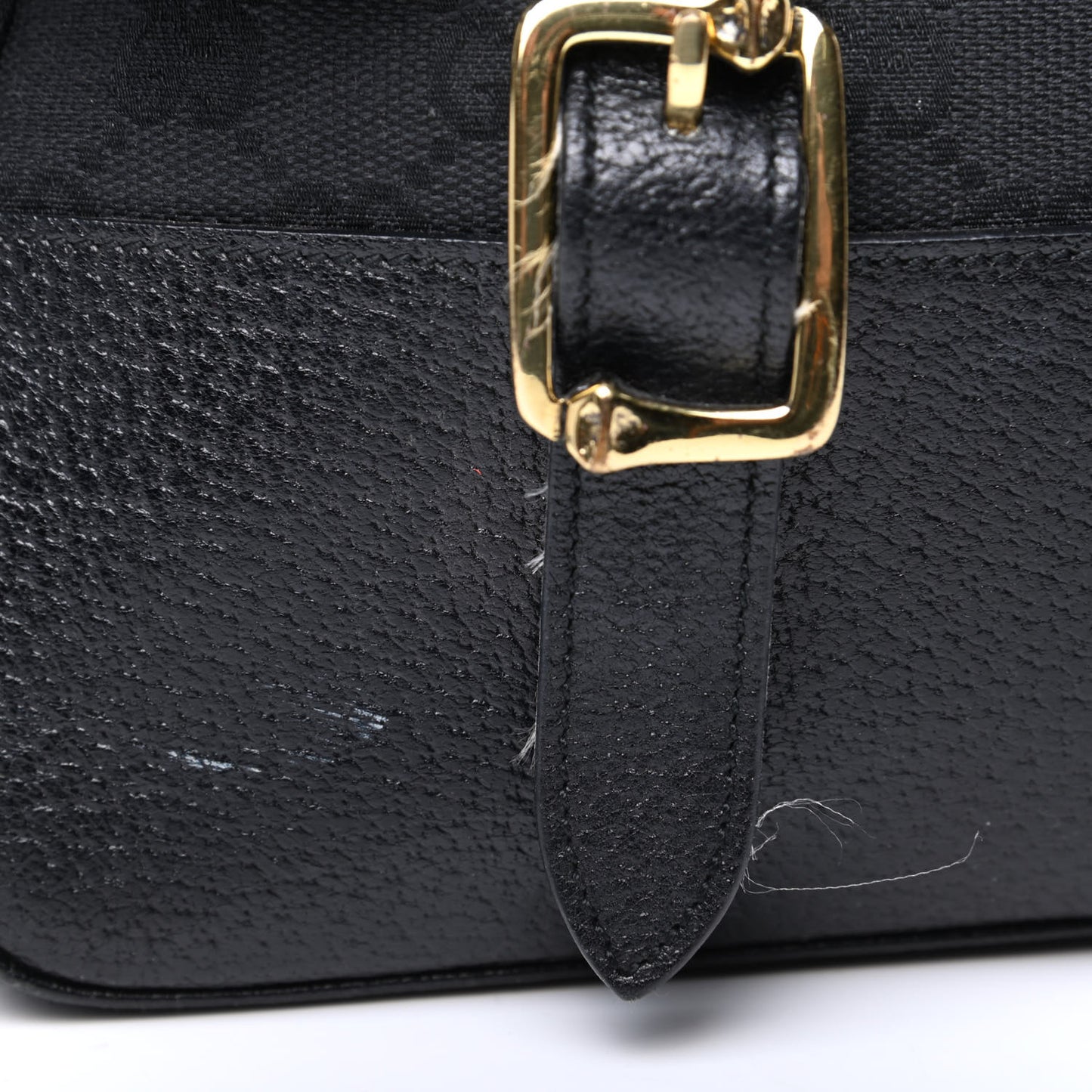 Monogram Calfskin Double Buckle Flap Messenger Bag Black