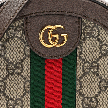 Gucci GG Supreme Monogram Web Mini Ophidia Round Shoulder Bag Brown 8 of 10