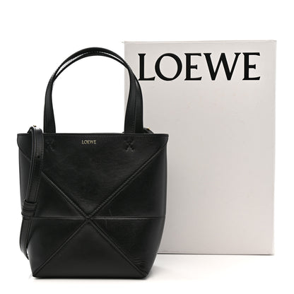 Loewe Shiny Calfskin Mini Puzzle Fold Tote Black 14 of 14