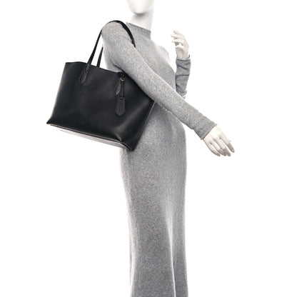 Burberry Grainy Calfskin Haymarket Colours Check Medium Zip Tote Black 2 of 22
