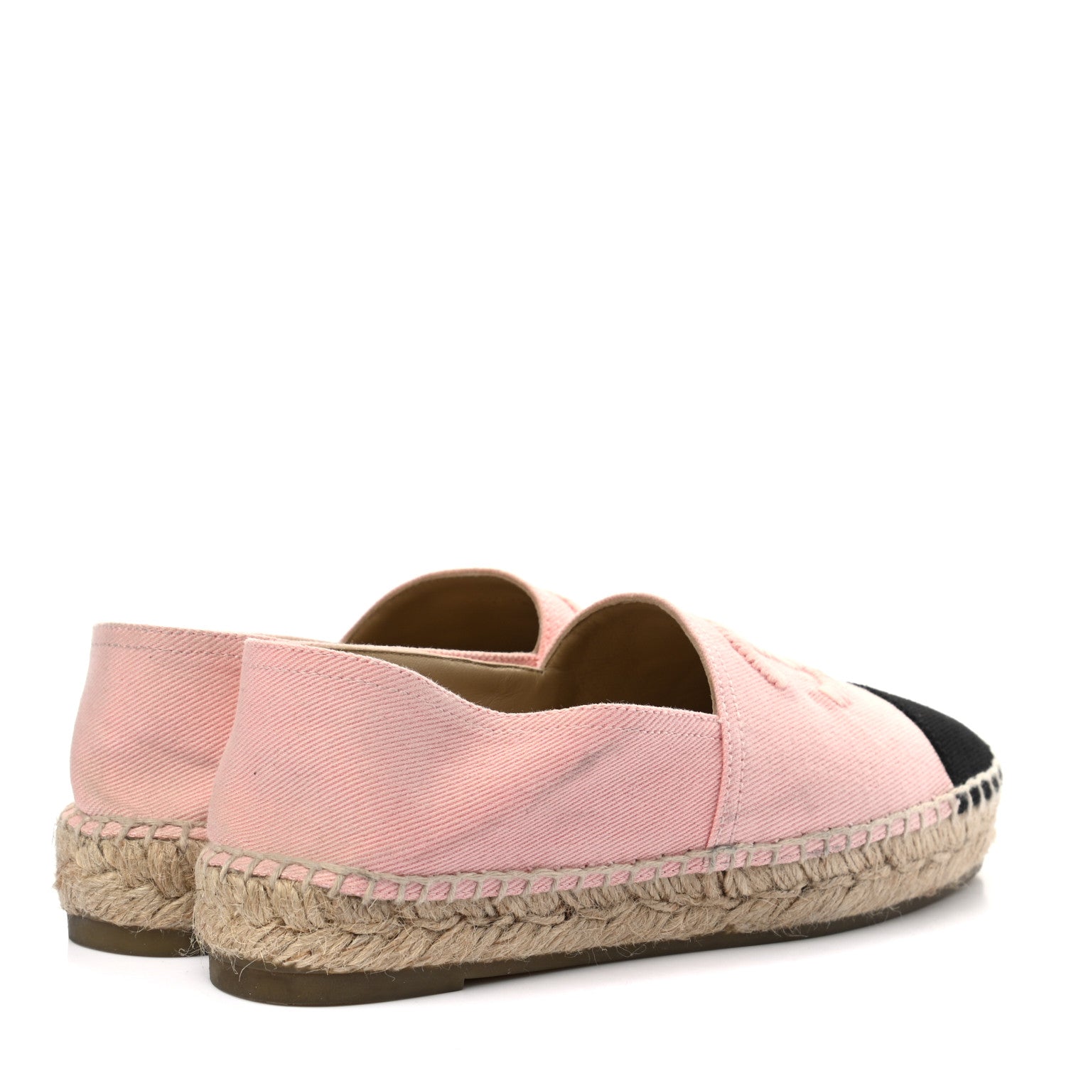 Chanel Denim Toile CC Espadrilles 36 Pink Black 4 of 9