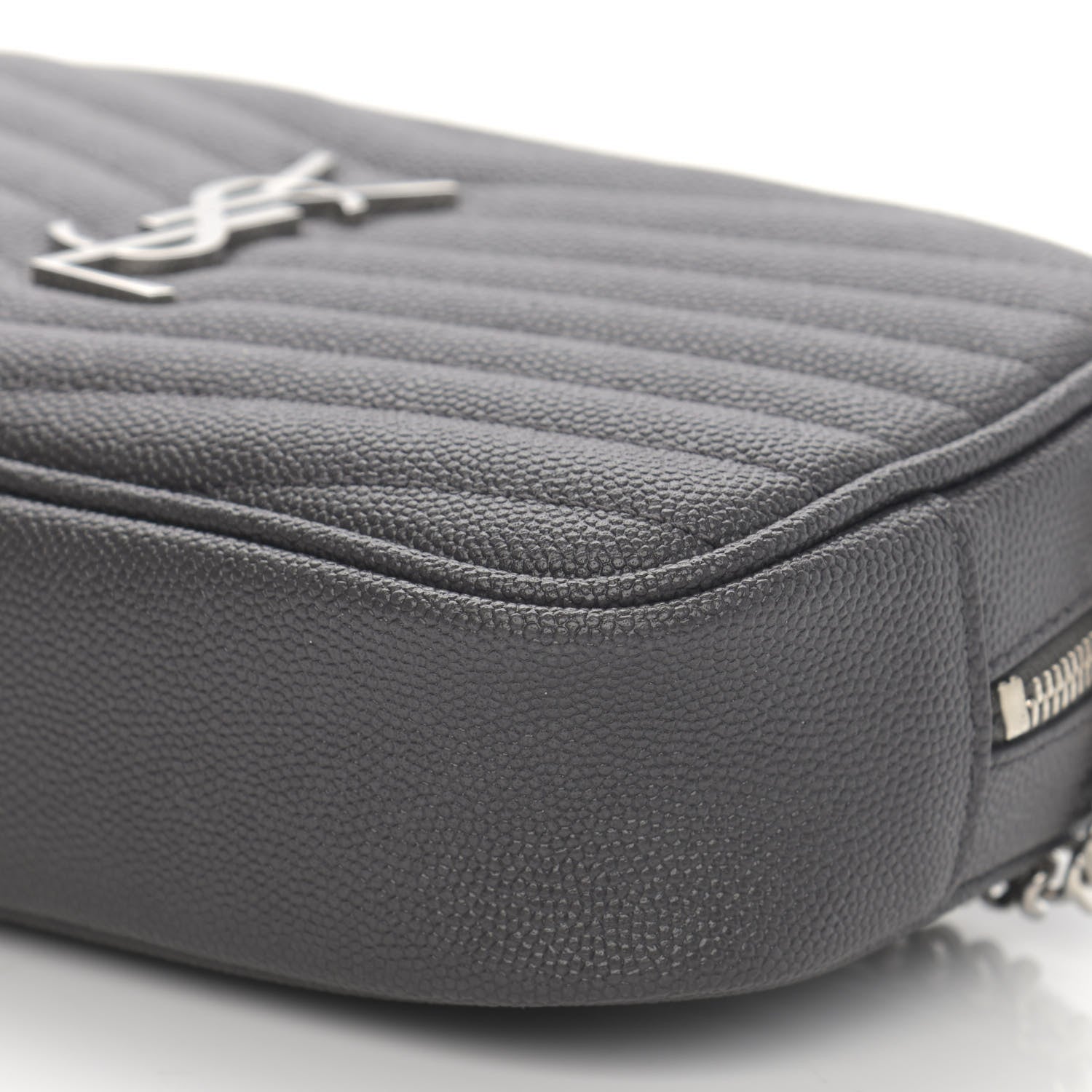 Saint Laurent Grain De Poudre Matelasse Monogram Mini Lou Camera Bag Asphalt 10 of 10