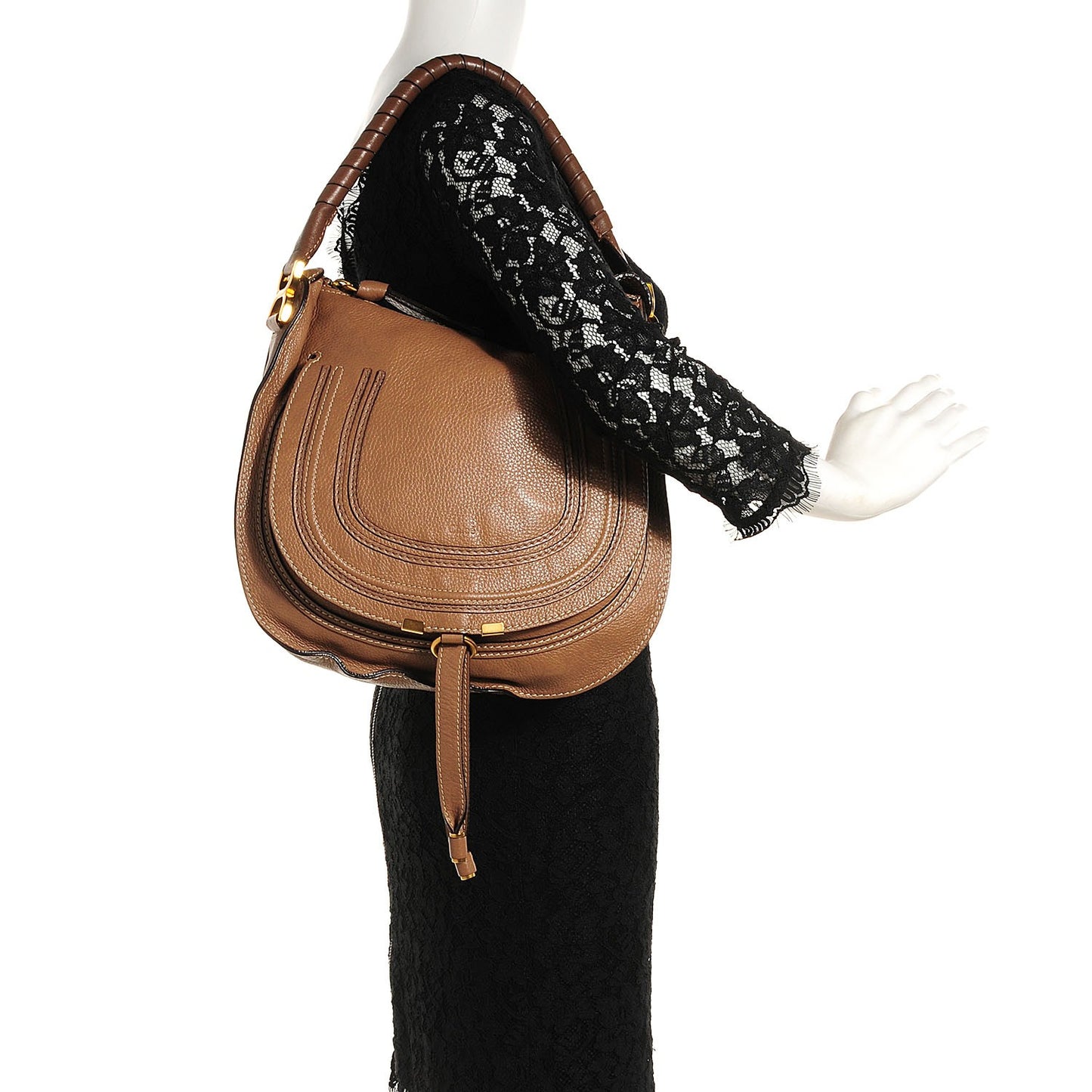 Calfskin Small Marcie Hobo Nut