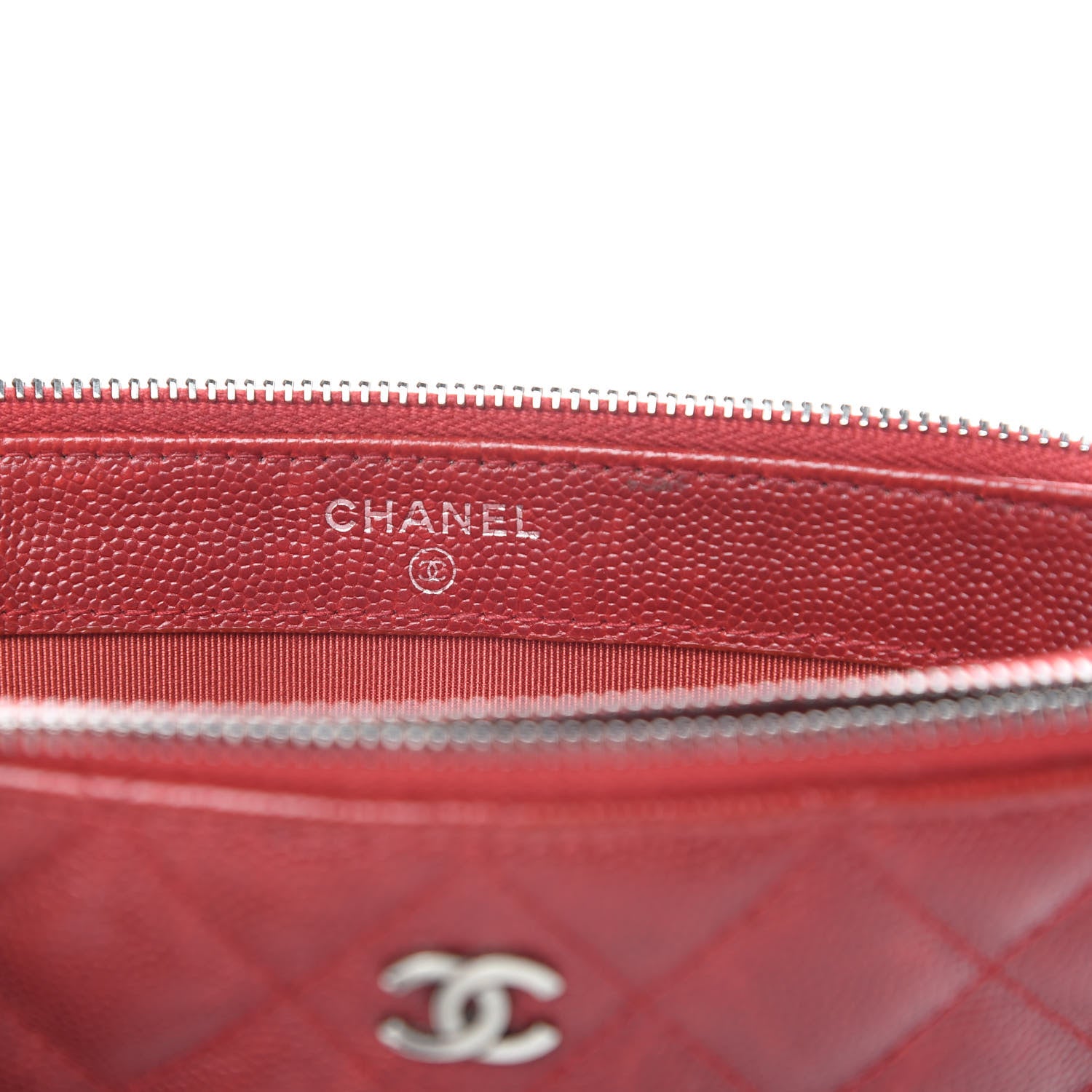 Chanel Caviar Quilted Small Clutch With Chain Red 8 of 17