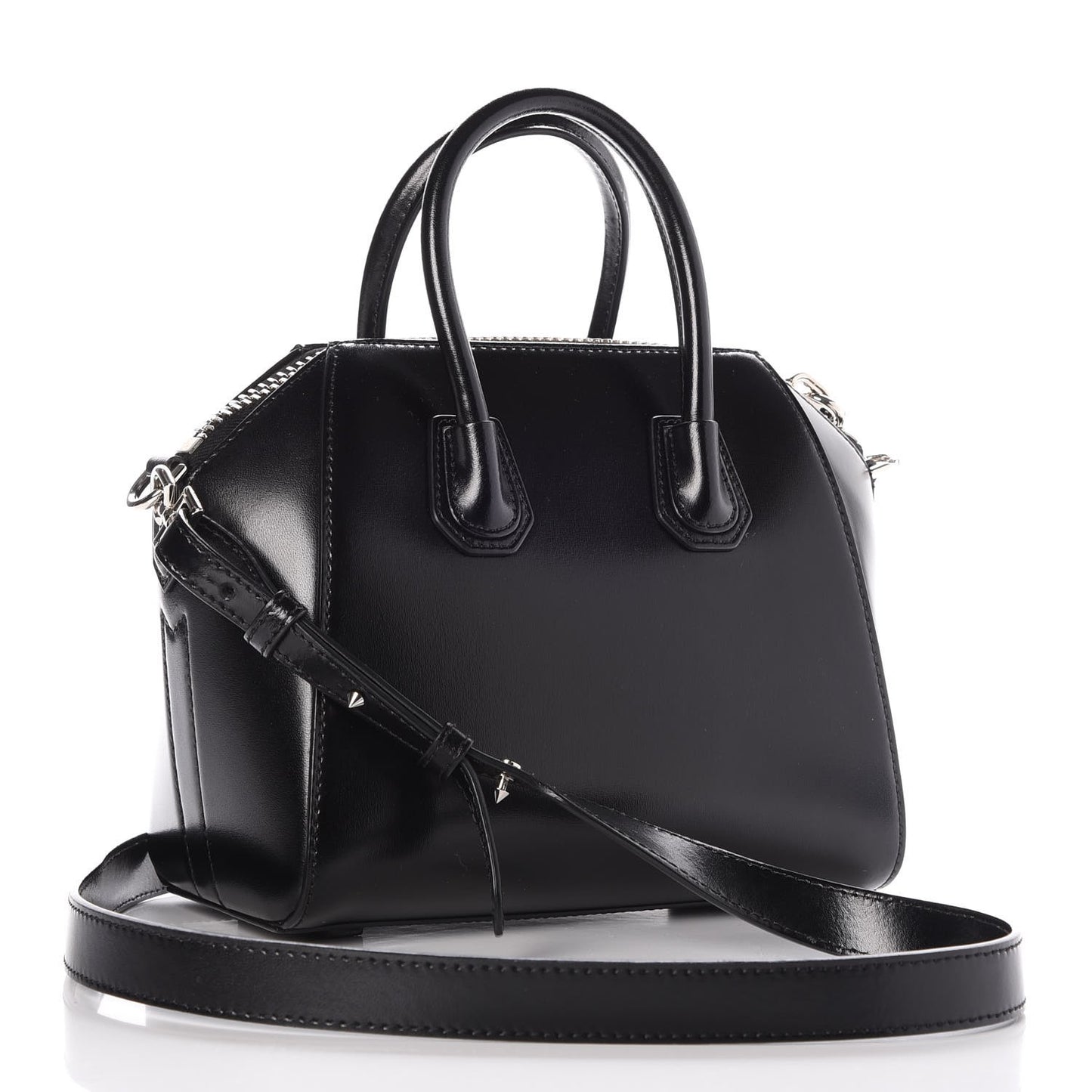 Shiny Lord Calfskin Mini Antigona Black